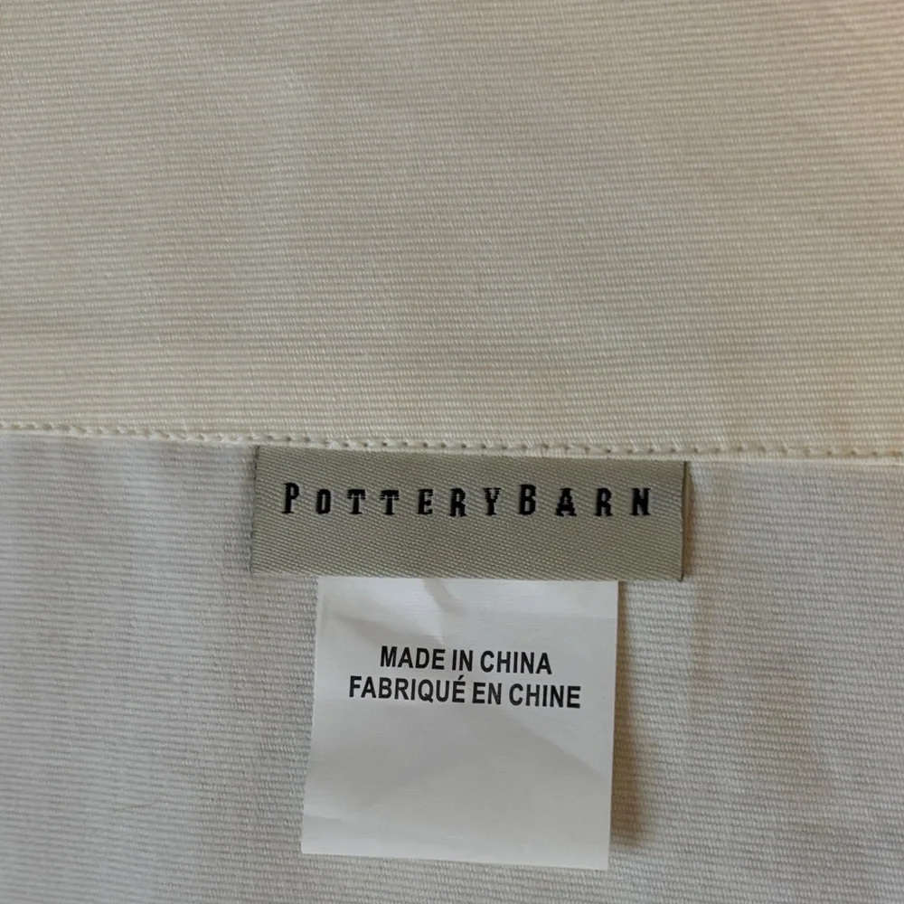 Pottery Barn 2 Cream Cotton Curtain Panels 107”